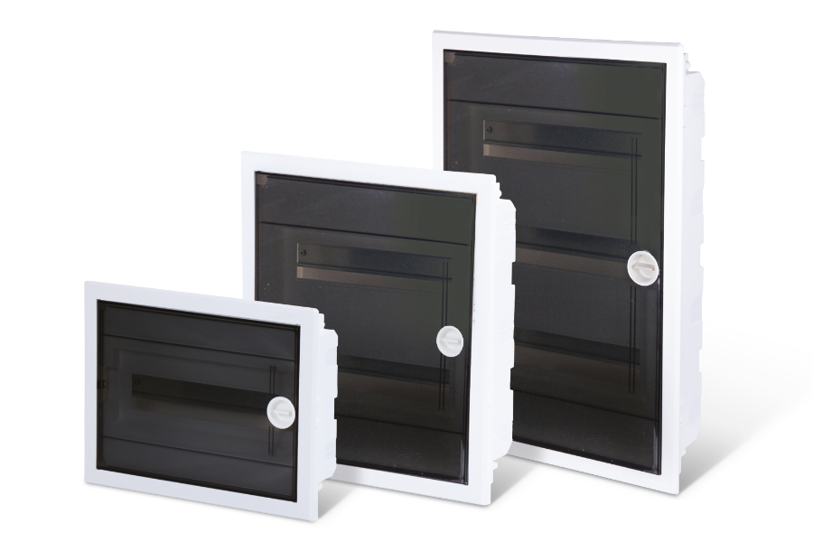 BOXEXPERT-DISBOX-T-flush-Gruppenbild-900 Industriegehäusesysteme mit transparenten Deckel
